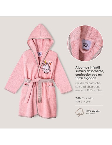 Albornoz Infantil  T- 2-4 Rosa