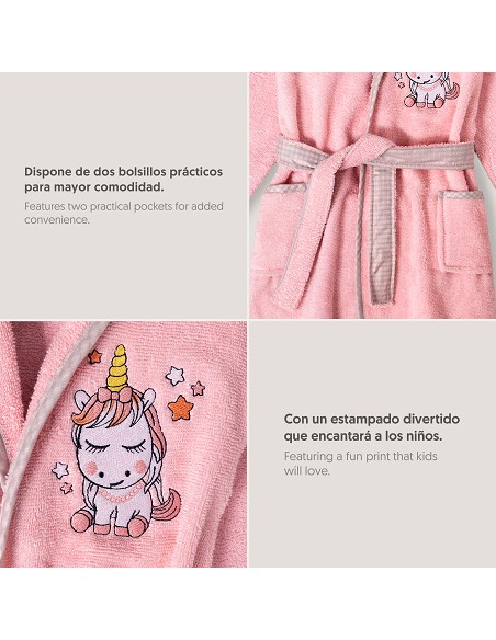 Albornoz Infantil  T- 2-4 Rosa