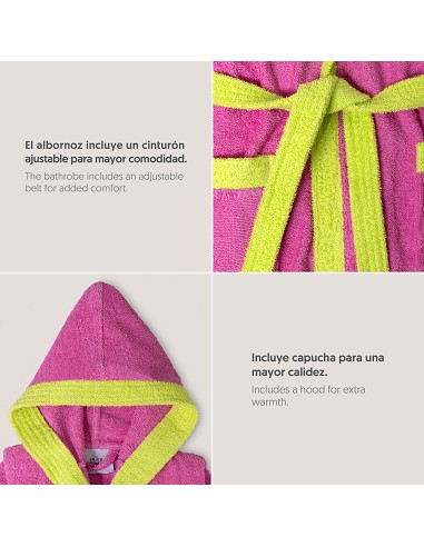 Albornoz Infantil  T- 2-4 Fucsia