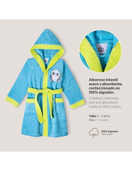 Albornoz Infantil  T- 2-4 Turquesa