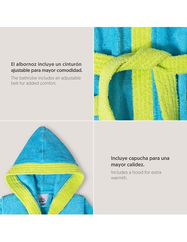 Albornoz Infantil  T- 2-4 Turquesa