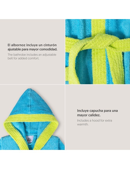 Albornoz Infantil  T- 2-4 Turquesa