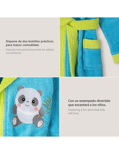 Albornoz Infantil  T- 2-4 Turquesa