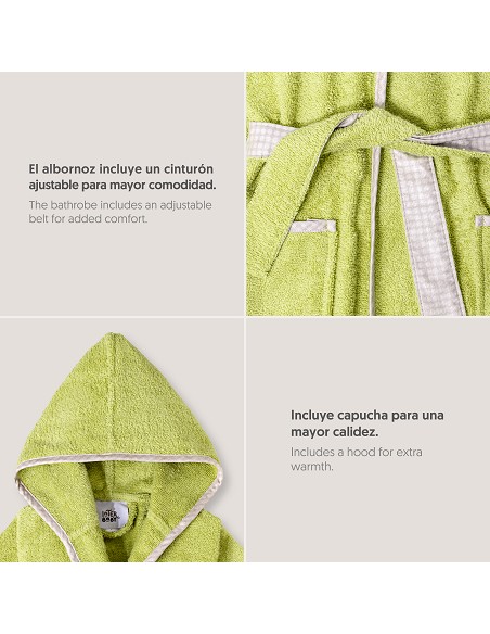 Albornoz Infantil  T- 2-4 Pistacho