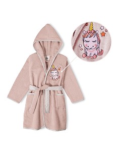 Albornoz Infantil  T- 2-4 Rosa Maquillaje
