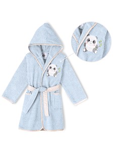 Albornoz Infantil  T- 6-8 Azul