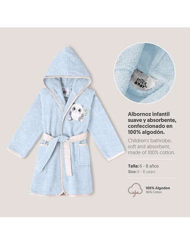 Albornoz Infantil  T- 6-8 Azul