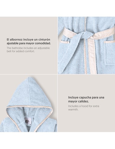 Albornoz Infantil  T- 6-8 Azul