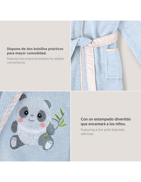 Albornoz Infantil  T- 6-8 Azul