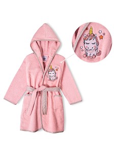 Albornoz Infantil  T- 6-8 Rosa