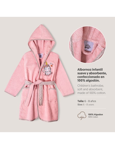 Albornoz Infantil  T- 6-8 Rosa