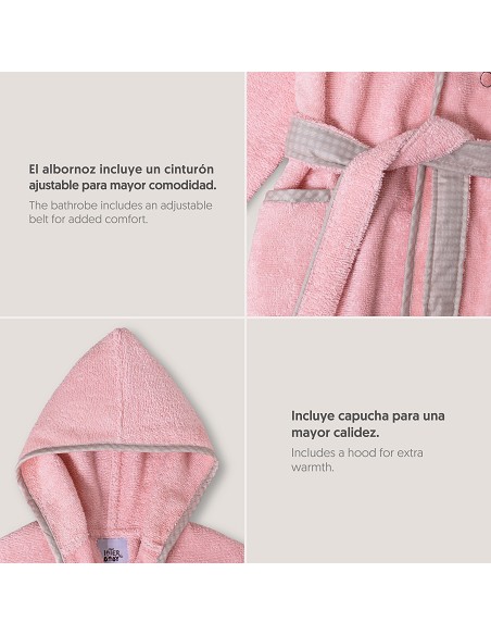 Albornoz Infantil  T- 6-8 Rosa