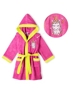 Albornoz Infantil  T- 6-8 Fucsia