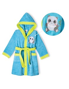 Albornoz Infantil  T- 6-8 Turquesa