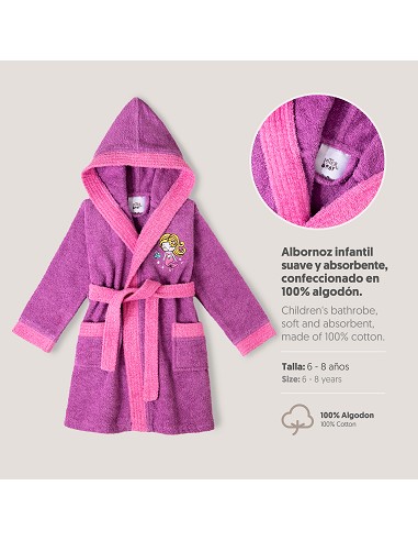 Albornoz Infantil  T- 6-8 Lila