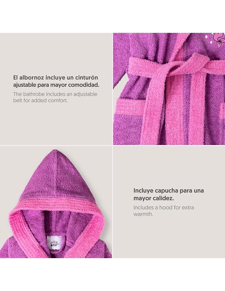 Albornoz Infantil  T- 6-8 Lila