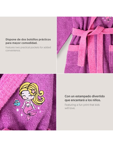 Albornoz Infantil  T- 6-8 Lila