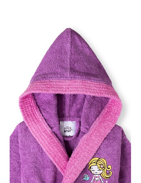 Albornoz Infantil  T- 6-8 Lila