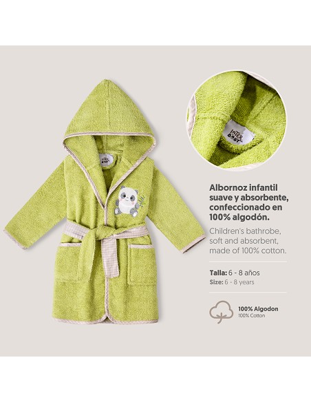 Albornoz Infantil  T- 6-8 Pistacho