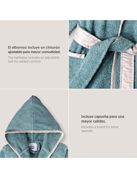 Albornoz Infantil  T- 6-8 Petroleo