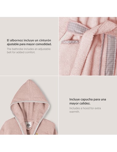 Albornoz Infantil  T- 6-8 Rosa Maquillaje