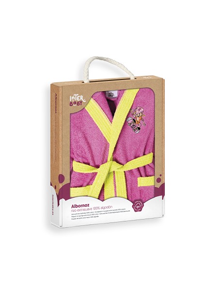Albornoz Infantil En Caja T-10-12 Fucsia