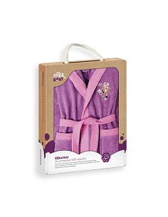 Albornoz Infantil En Caja  T- 14 Lila