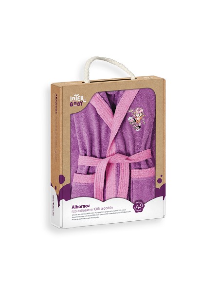 Albornoz Infantil En Caja  T- 14 Lila
