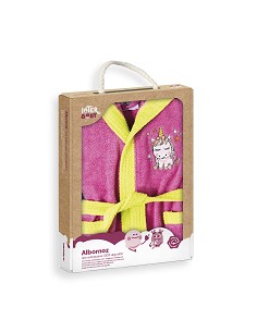 Albornoz Infantil  En Caja T- 2-4 Fucsia
