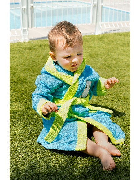 Albornoz Infantil  En Caja T- 2-4 Turquesa