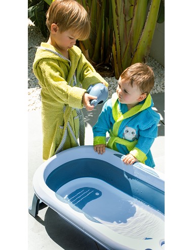 Albornoz Infantil  En Caja T- 2-4 Turquesa