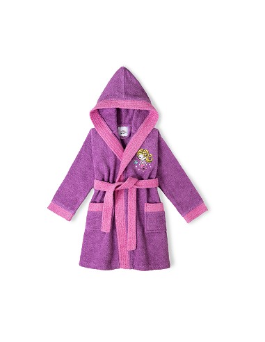 Albornoz Infantil  En Caja T- 2-4 Lila