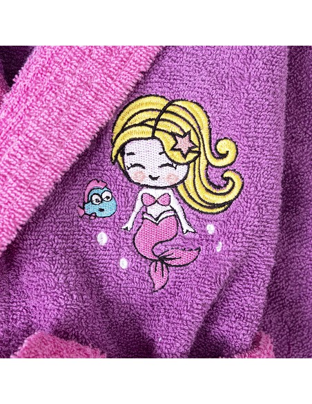 Albornoz Infantil  En Caja T- 2-4 Lila