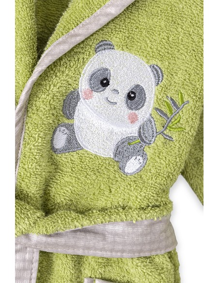 Albornoz Infantil  En Caja T- 2-4 Pistacho