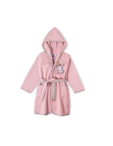Albornoz Infantil En Caja  T- 6-8 Rosa