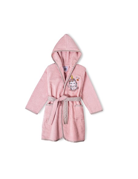 Albornoz Infantil En Caja  T- 6-8 Rosa