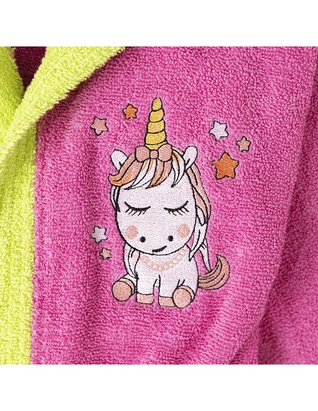 Albornoz Infantil En Caja  T- 6-8 Fucsia