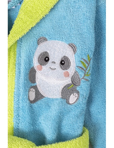 Albornoz Infantil En Caja  T- 6-8 Turquesa