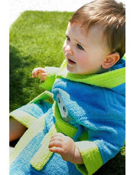 Albornoz Infantil En Caja  T- 6-8 Turquesa