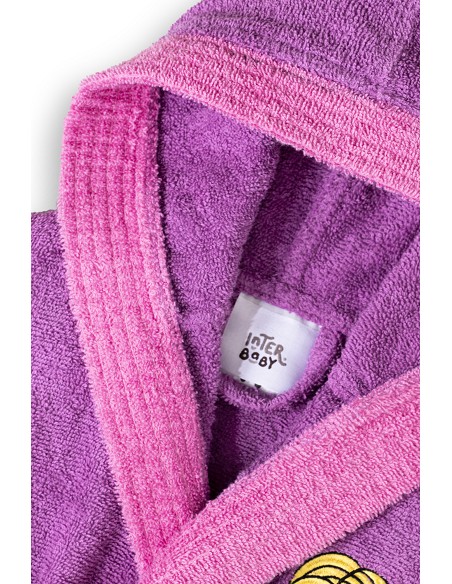 Albornoz Infantil En Caja  T- 6-8 Lila