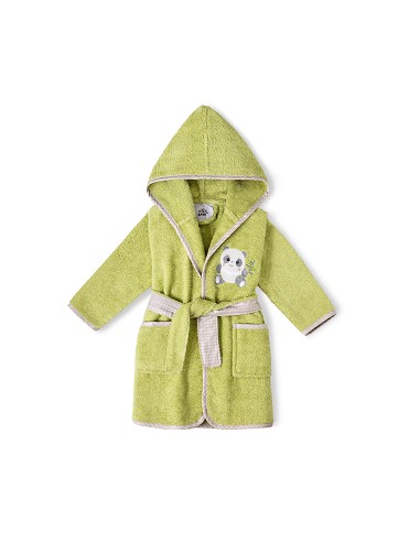 Albornoz Infantil En Caja  T- 6-8 Pistacho