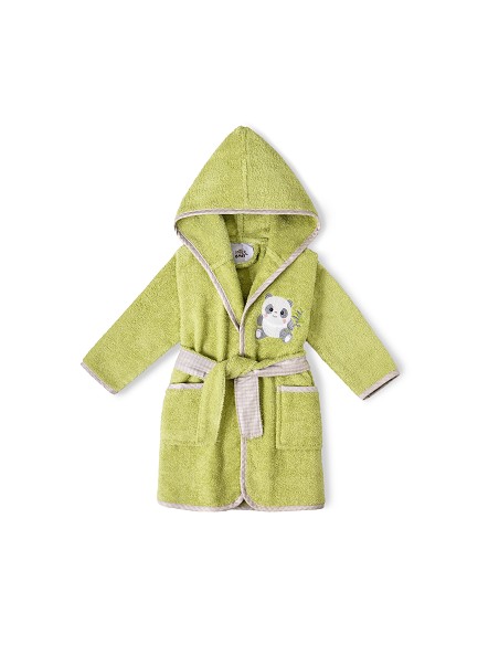 Albornoz Infantil En Caja  T- 6-8 Pistacho