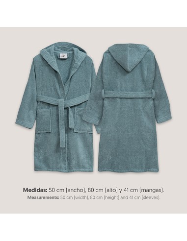 Albornoz Liso con Estuche T10-12 Azul