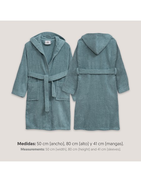Albornoz Liso con Estuche T10-12 Azul
