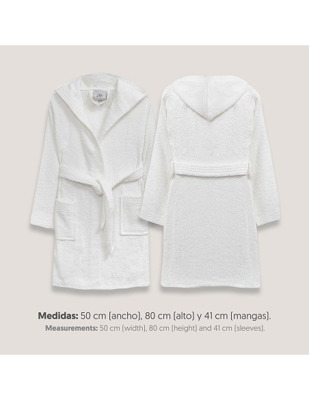 Albornoz Liso con Estuche T10-12 Blanco