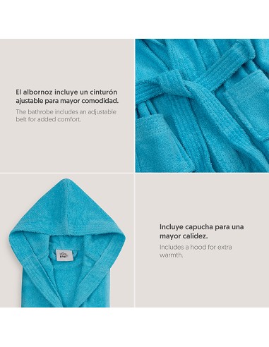 Albornoz Liso con Estuche T10-12 Turquesa