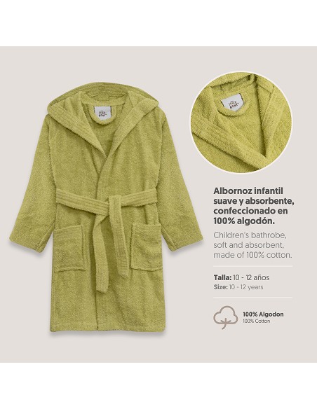 Albornoz Liso con Estuche T10-12 Pistacho