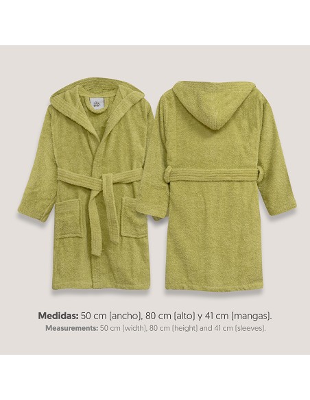 Albornoz Liso con Estuche T10-12 Pistacho