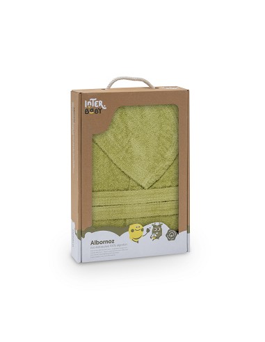 Albornoz Liso con Estuche T10-12 Pistacho