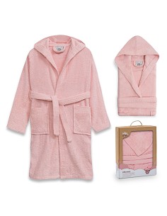 Albornoz Liso con Estuche T14 Rosa